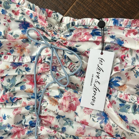 NWT For Love & Lemons JULIET FLORAL RUCHED SKIRT - Picture 8 of 14